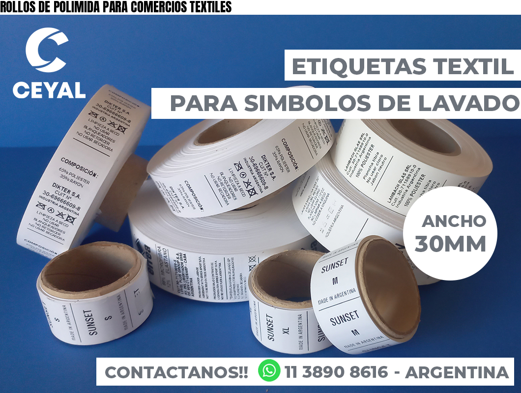 ROLLOS DE POLIMIDA PARA COMERCIOS TEXTILES