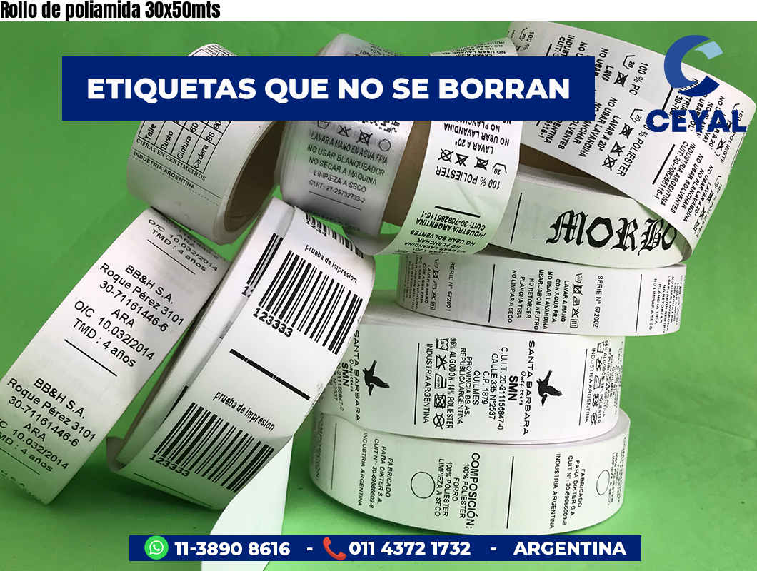 Rollo de poliamida 30x50mts