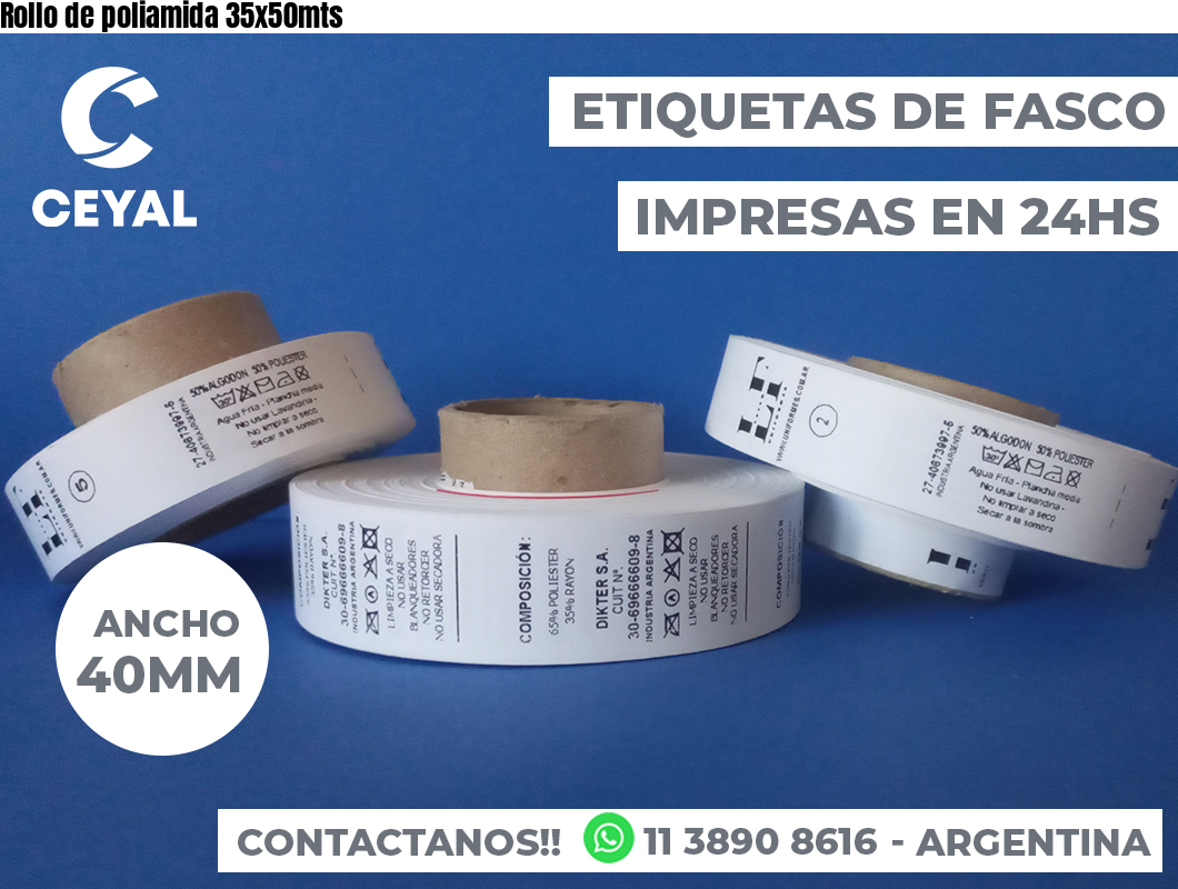 Rollo de poliamida 35x50mts