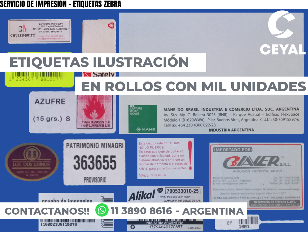 SERVICIO DE IMPRESIÓN – ETIQUETAS ZEBRA