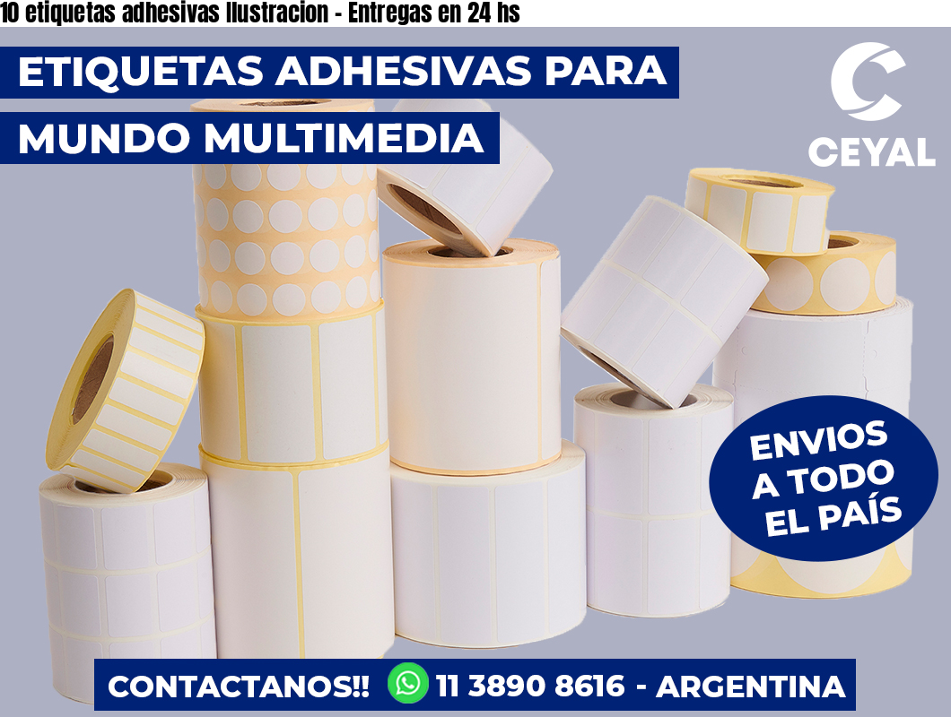 10 etiquetas adhesivas Ilustracion – Entregas en 24 hs