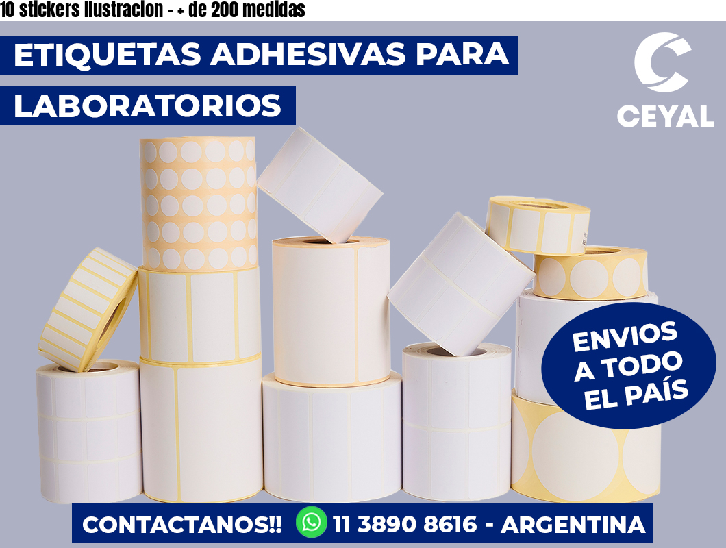 10 stickers Ilustracion - + de 200 medidas