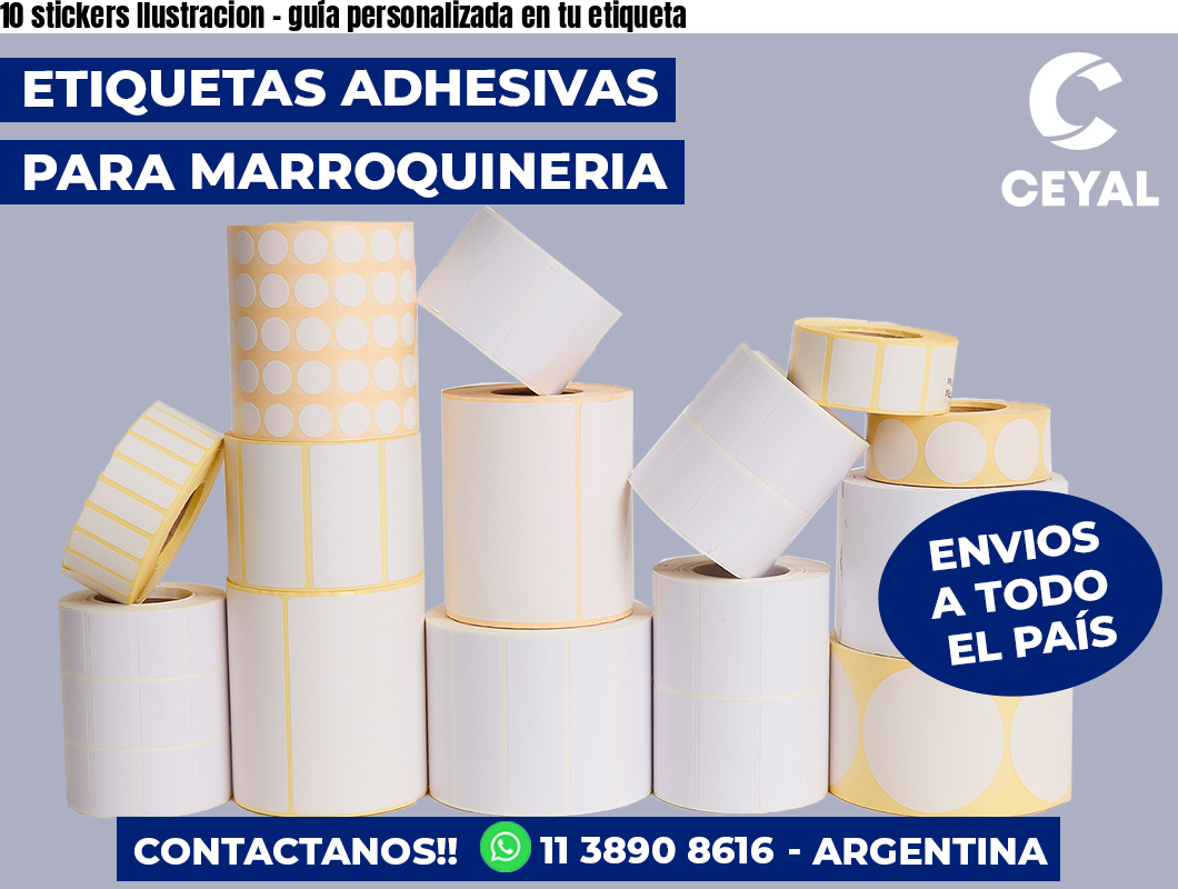 10 stickers Ilustracion - guía personalizada en tu etiqueta