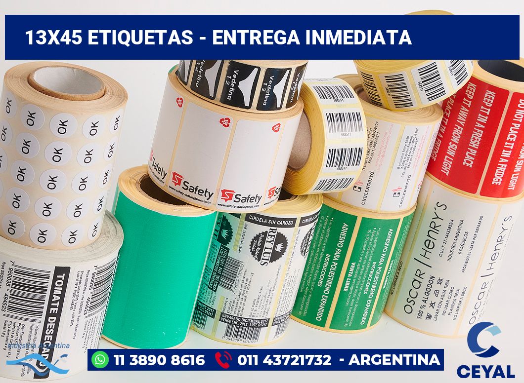 13x45 Etiquetas