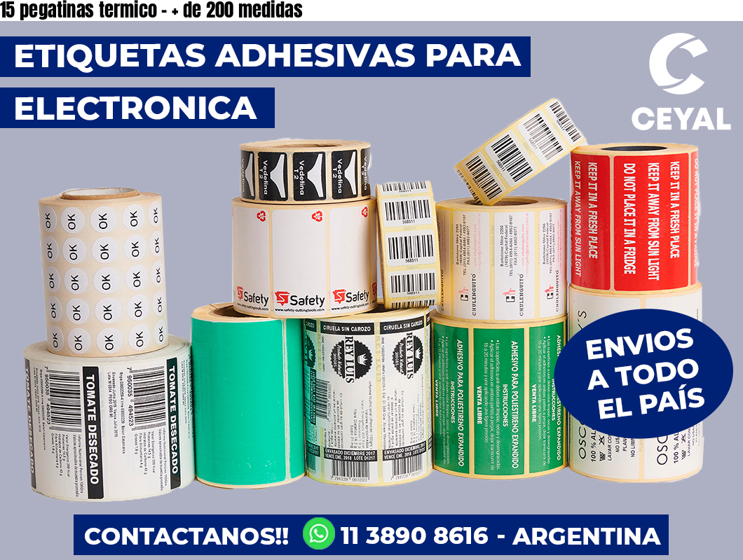 15 pegatinas termico - + de 200 medidas