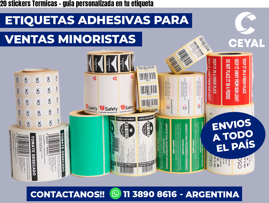 20 stickers Termicas – guía personalizada en tu etiqueta