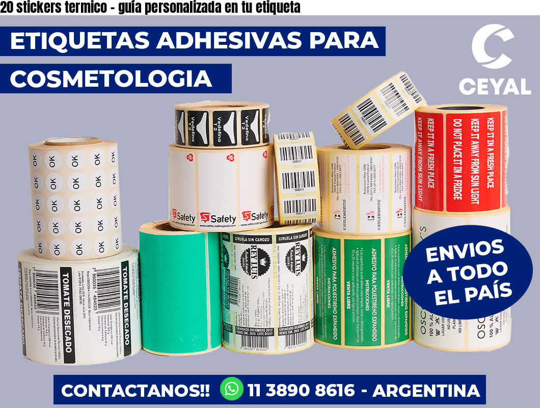 20 stickers termico – guía personalizada en tu etiqueta