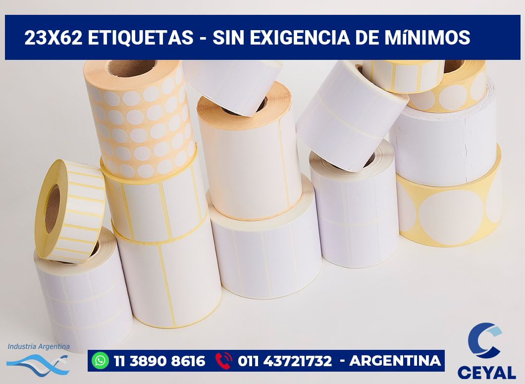 23×62 Etiquetas