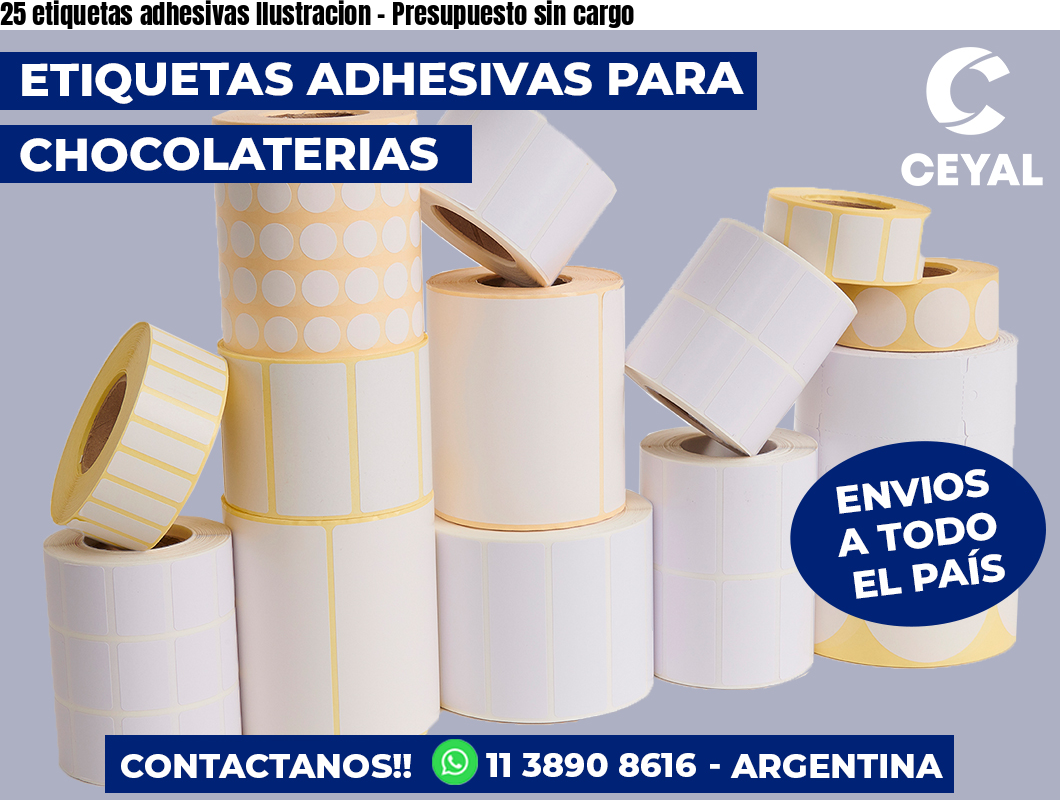 25 etiquetas adhesivas Ilustracion – Presupuesto sin cargo