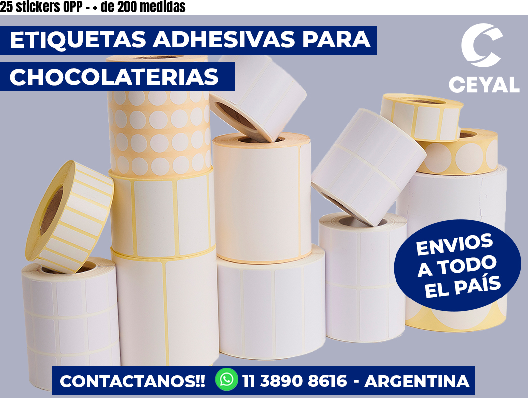 25 stickers OPP - + de 200 medidas