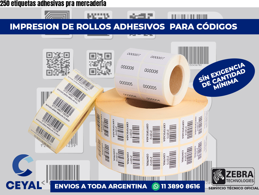 250 etiquetas adhesivas pra mercadería