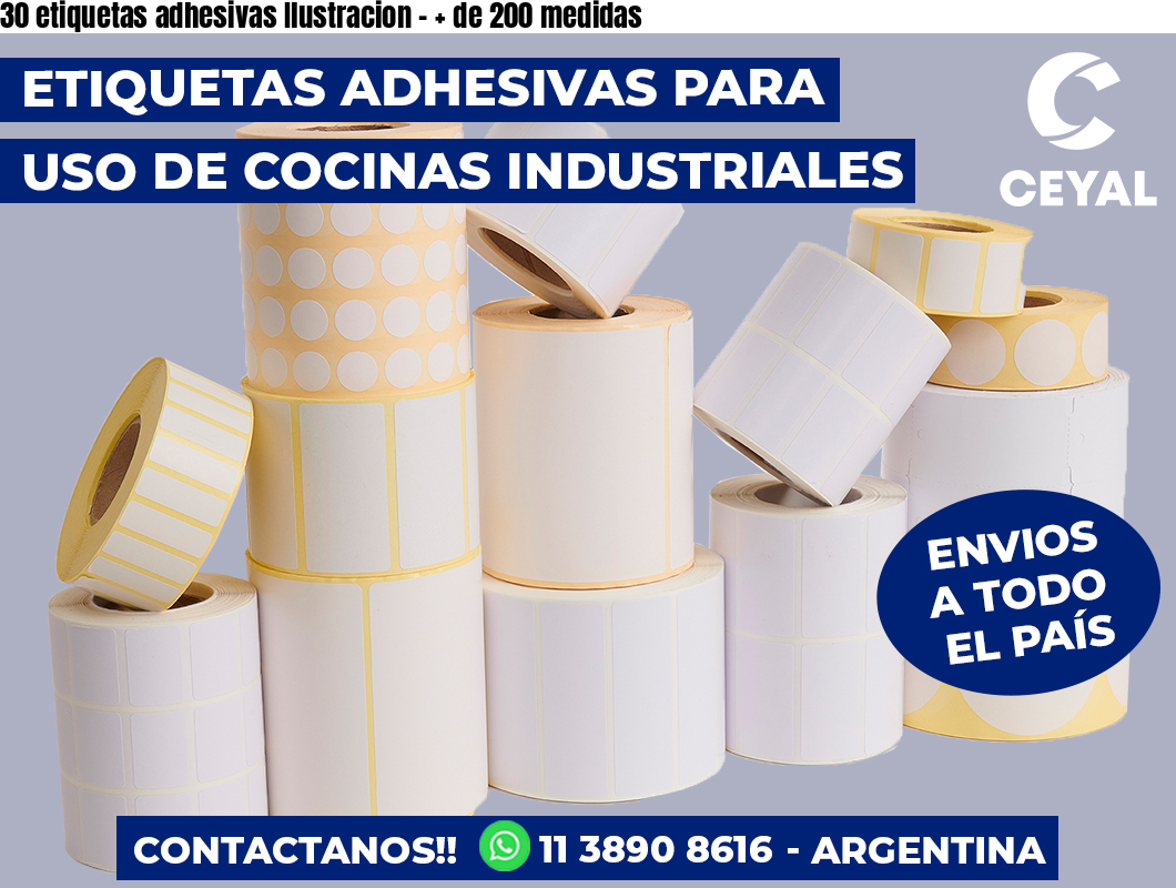 30 etiquetas adhesivas Ilustracion – + de 200 medidas