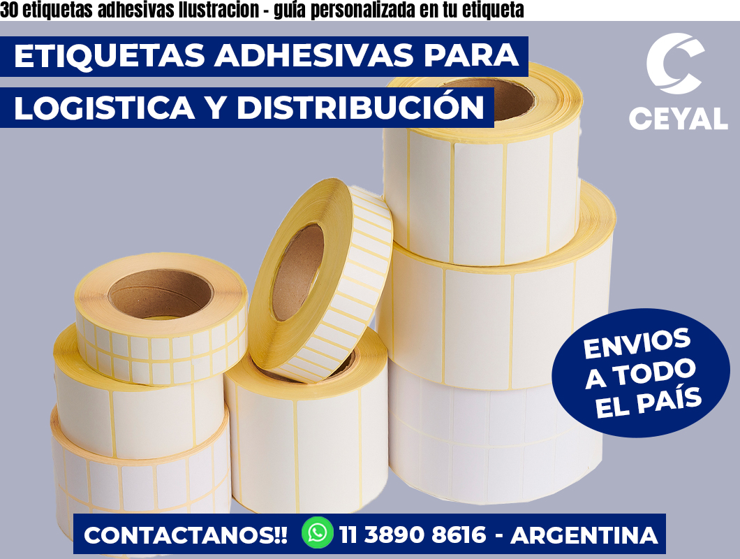 30 etiquetas adhesivas Ilustracion – guía personalizada en tu etiqueta