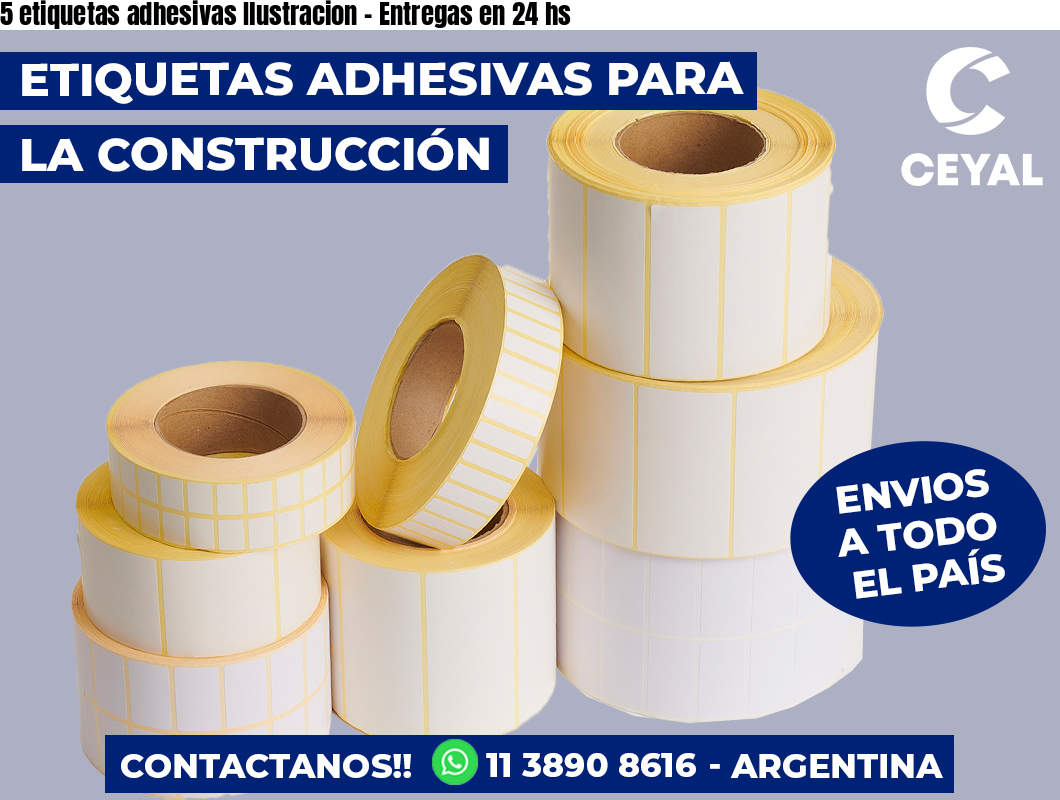 5 etiquetas adhesivas Ilustracion – Entregas en 24 hs
