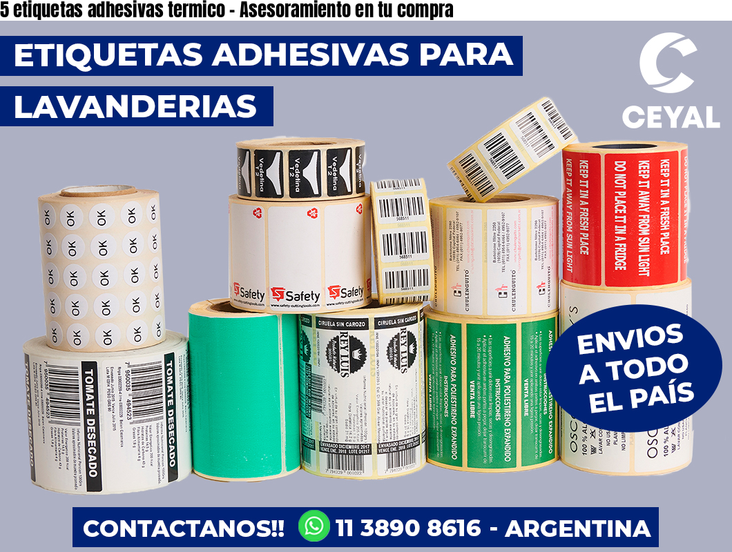 5 etiquetas adhesivas termico - Asesoramiento en tu compra