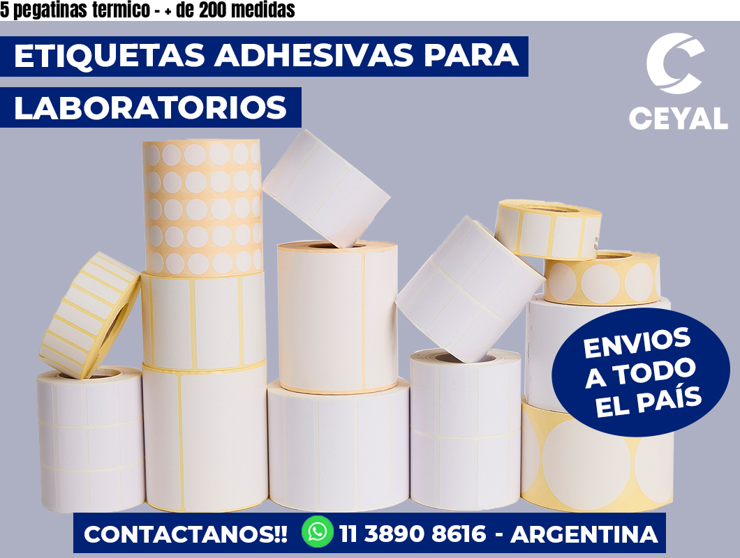 5 pegatinas termico - + de 200 medidas