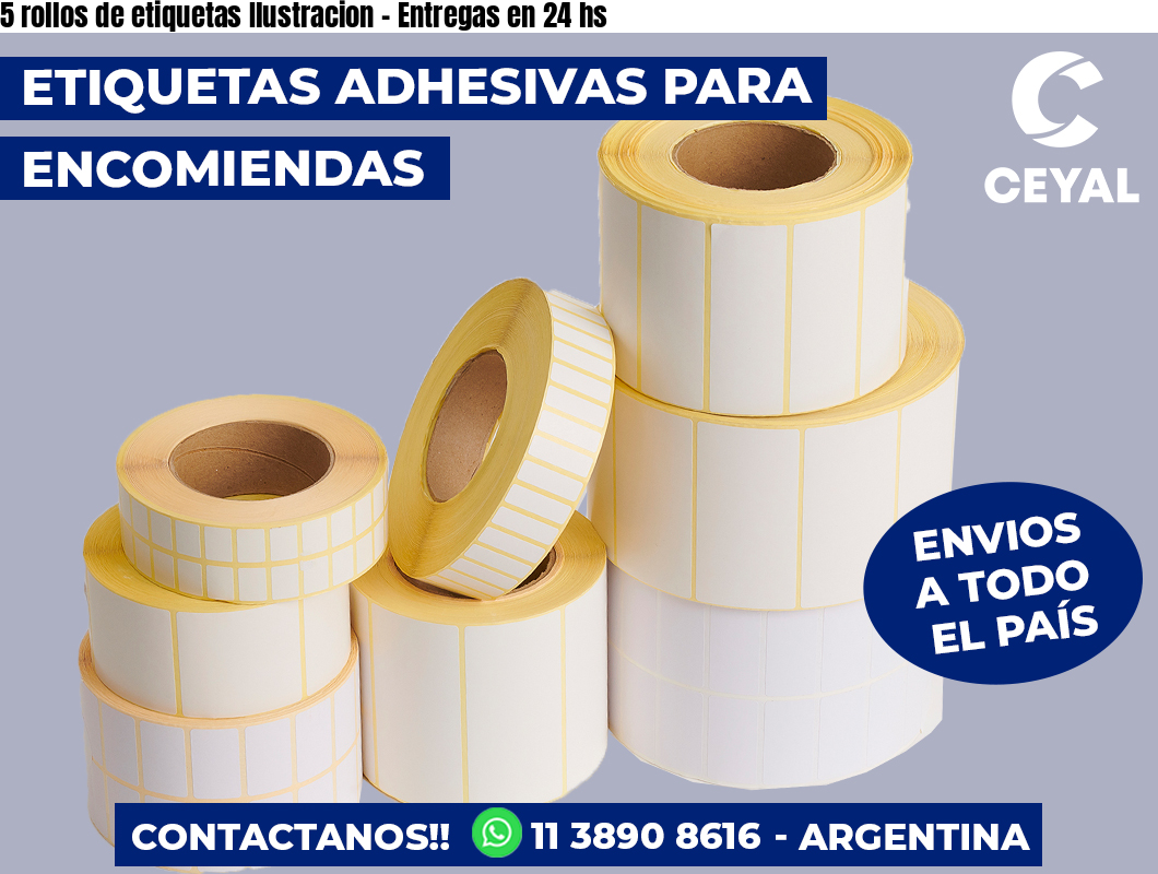 5 rollos de etiquetas Ilustracion – Entregas en 24 hs