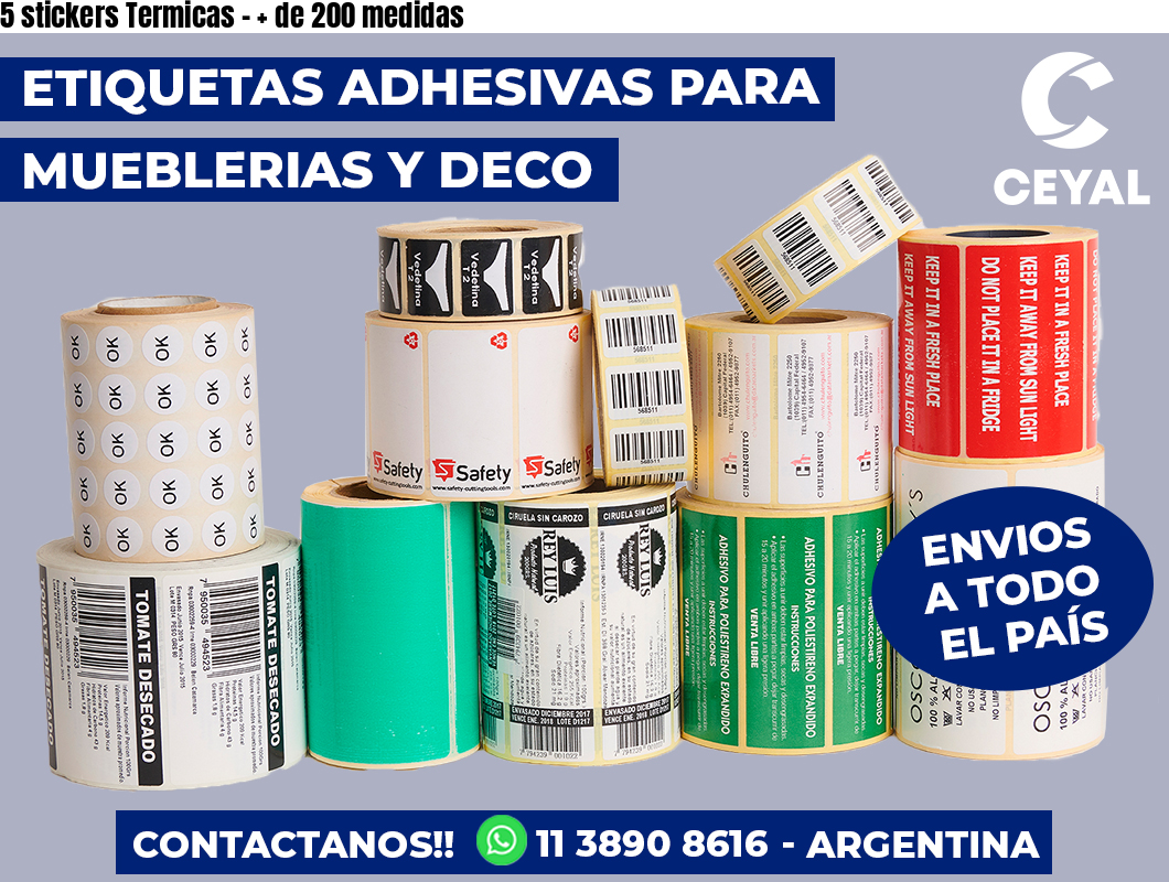 5 stickers Termicas – + de 200 medidas