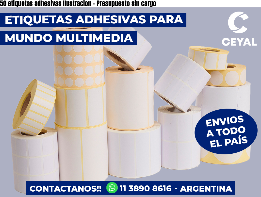 50 etiquetas adhesivas Ilustracion – Presupuesto sin cargo
