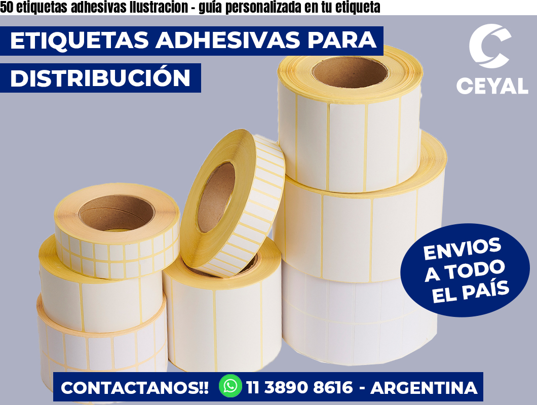 50 etiquetas adhesivas Ilustracion – guía personalizada en tu etiqueta