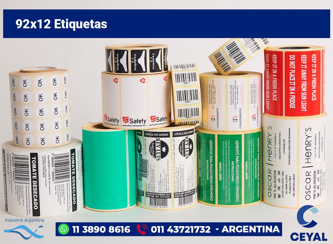 92x12 Etiquetas
