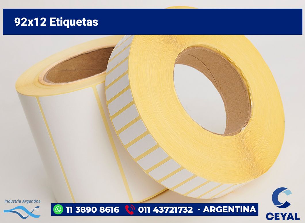 92×12 Etiquetas