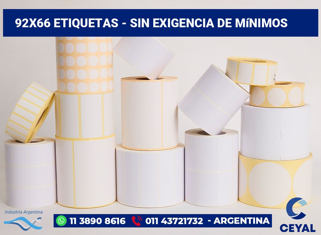 92×66 Etiquetas