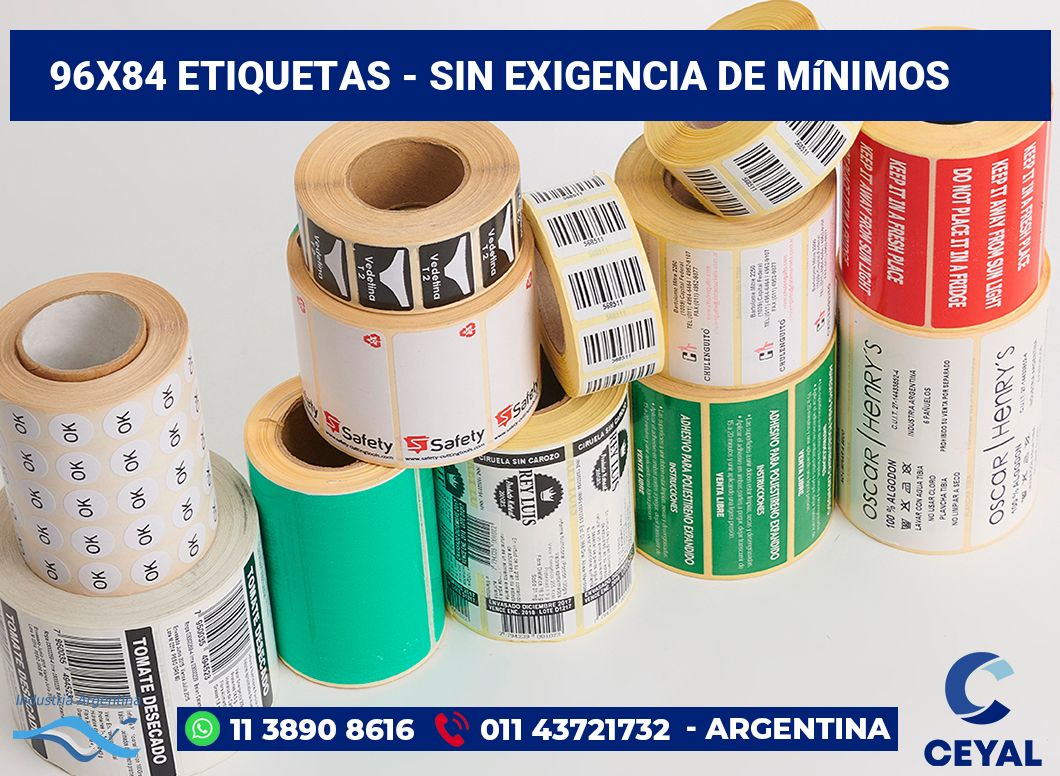 96x84 Etiquetas