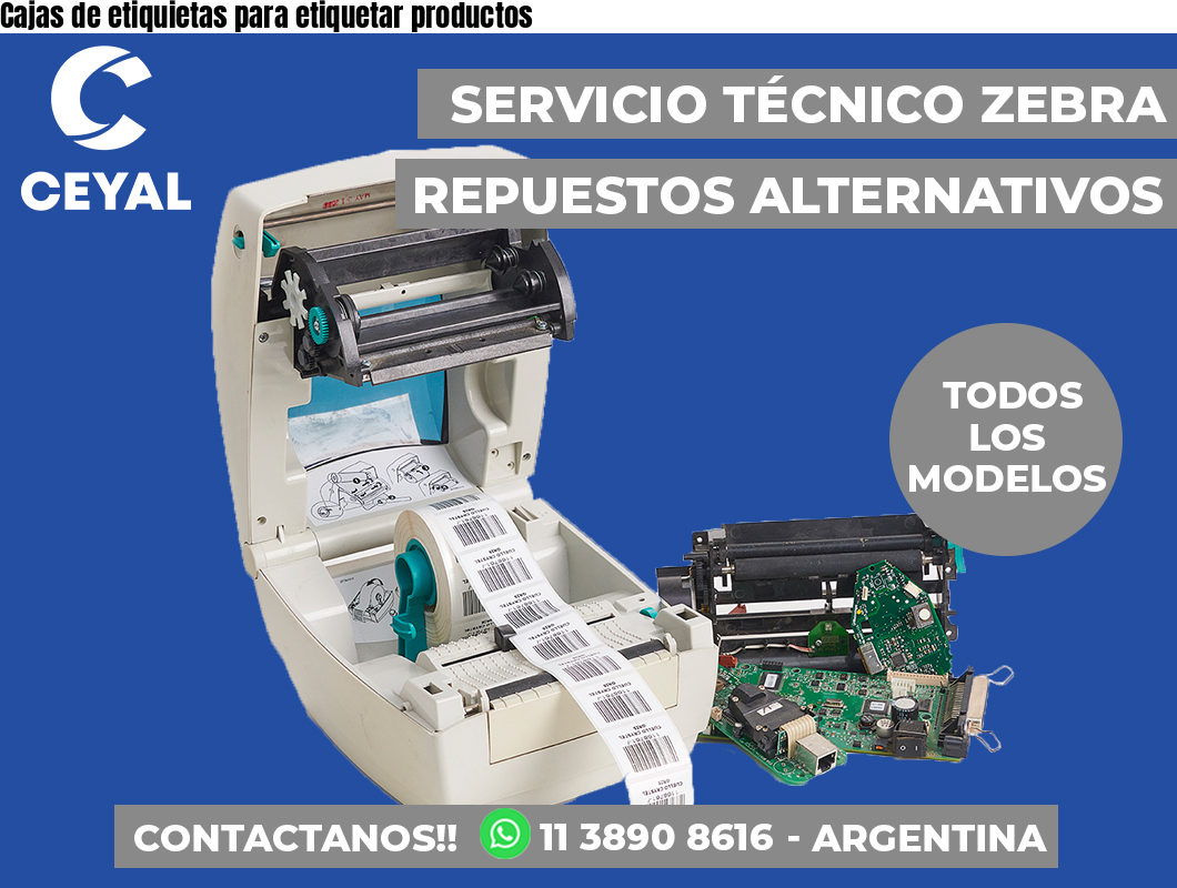 Cajas de etiquietas para etiquetar productos