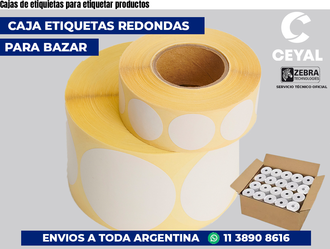 Cajas de etiquietas para etiquetar productos