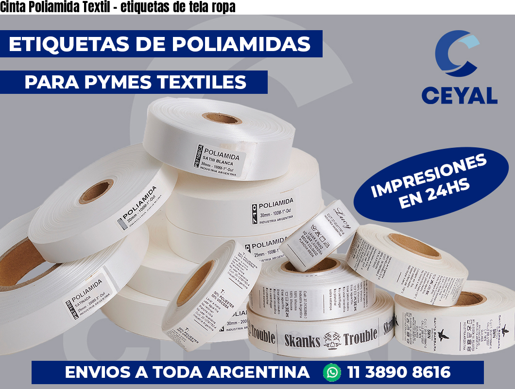 Cinta Poliamida Textil – etiquetas de tela ropa