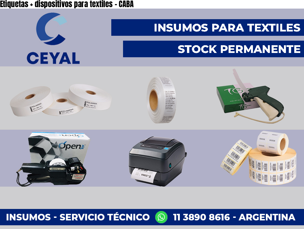 Etiquetas + dispositivos para textiles - CABA