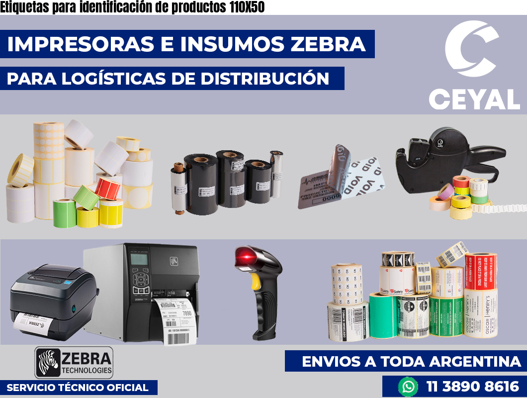 Etiquetas para identificación de productos 110X50