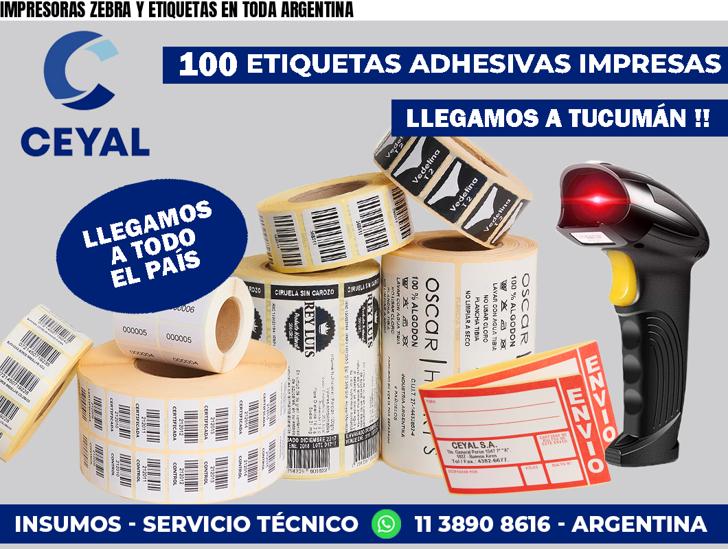 IMPRESORAS ZEBRA Y ETIQUETAS EN TODA ARGENTINA