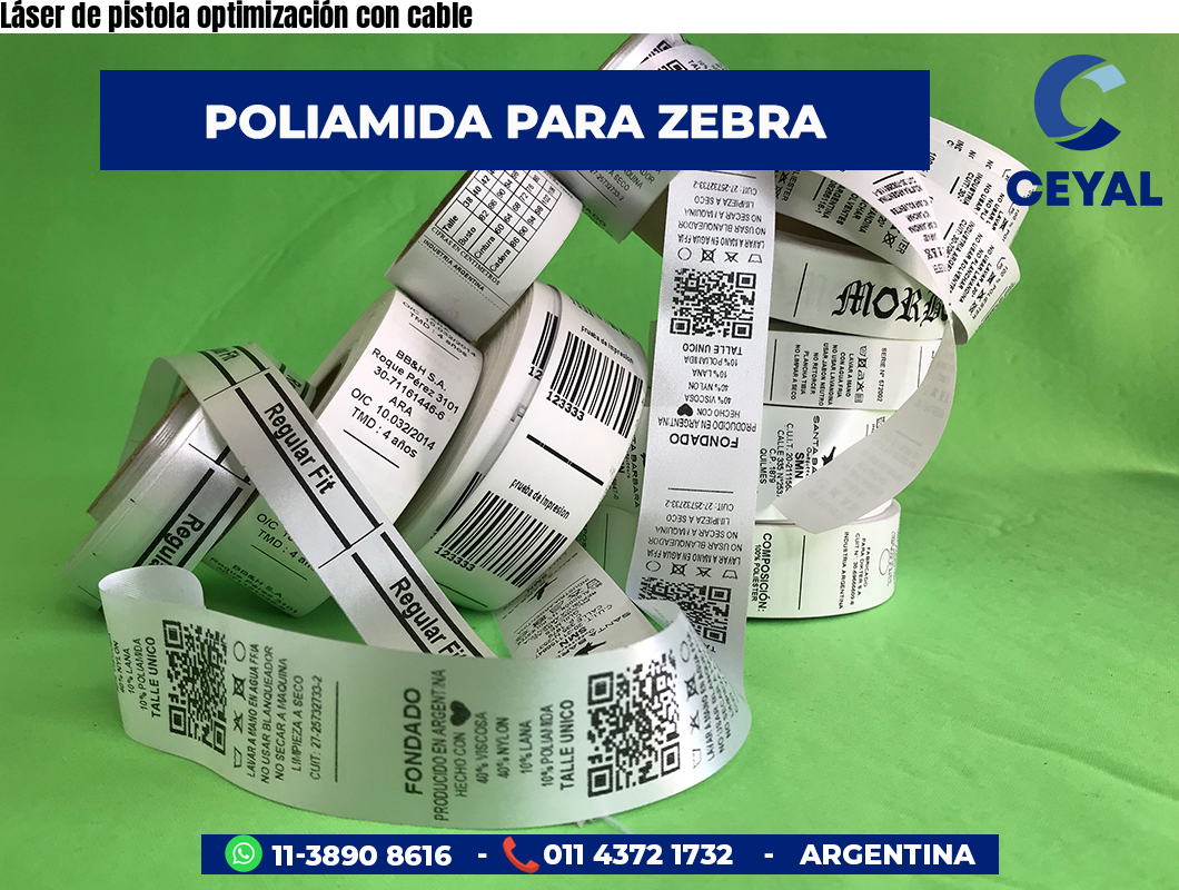 Láser de pistola optimización con cable