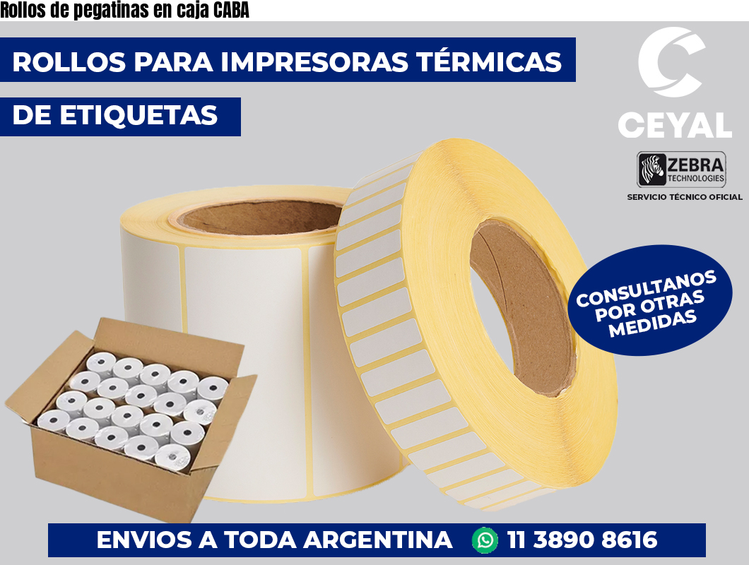 Rollos de pegatinas en caja CABA
