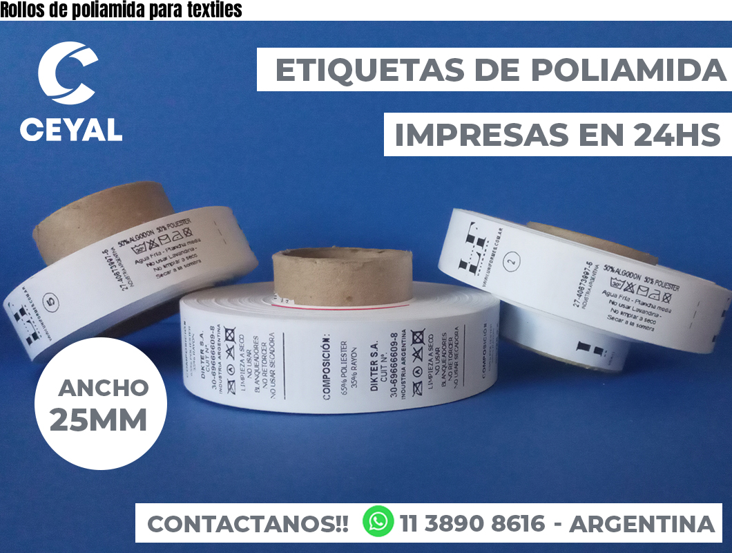 Rollos de poliamida para textiles