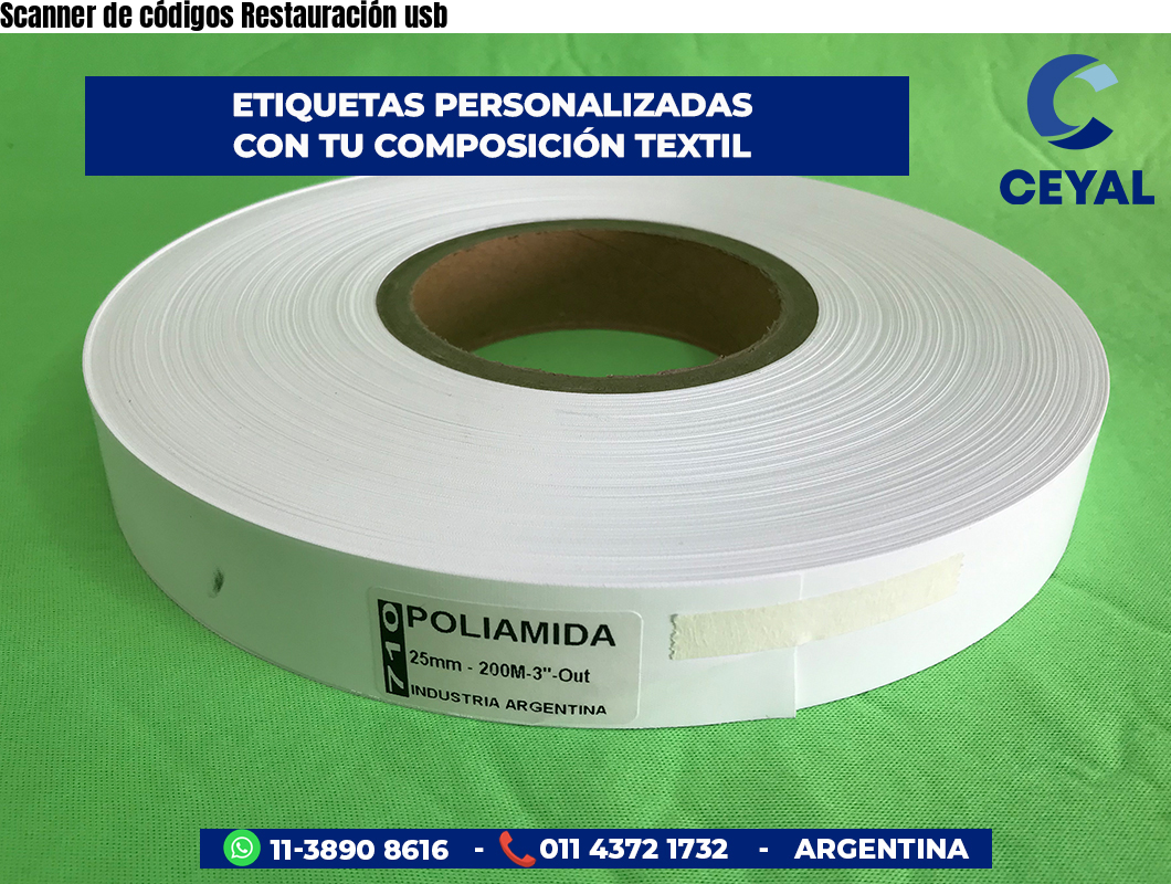 Scanner de códigos Restauración usb