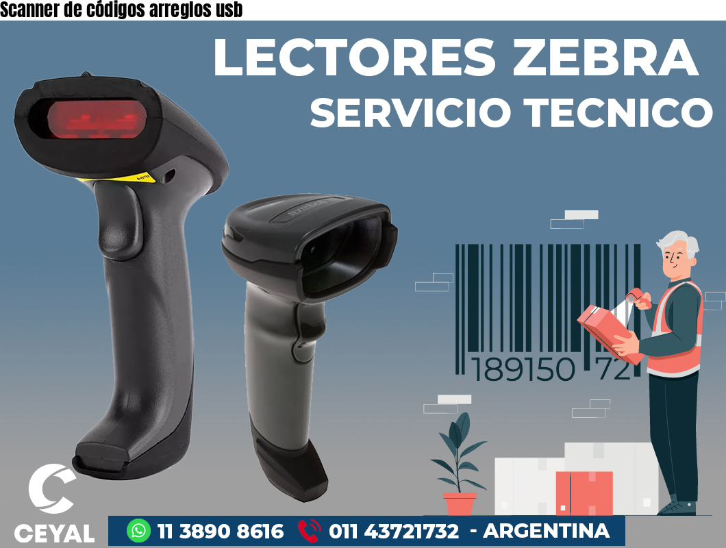 Scanner de códigos arreglos usb