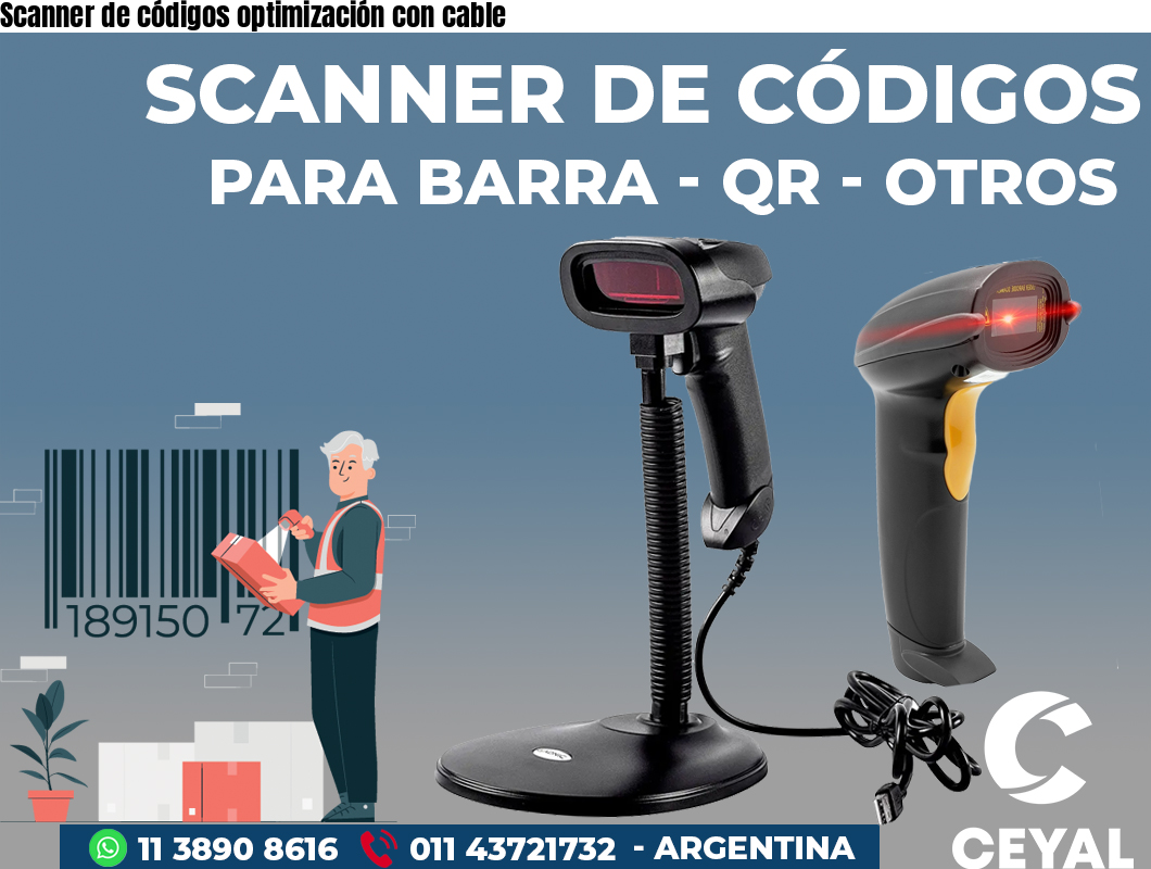 Scanner de códigos optimización con cable