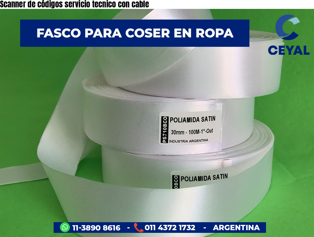 Scanner de códigos servicio tecnico con cable