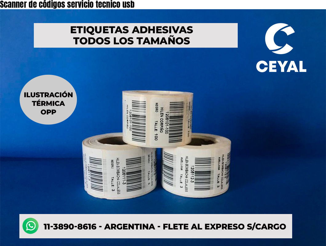 Scanner de códigos servicio tecnico usb