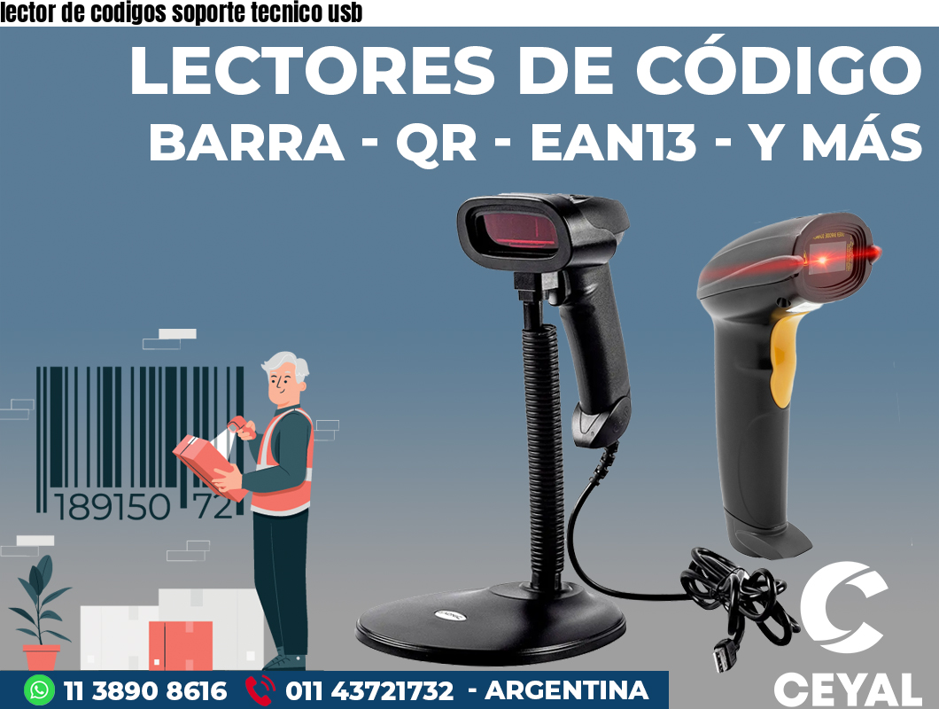 lector de codigos soporte tecnico usb