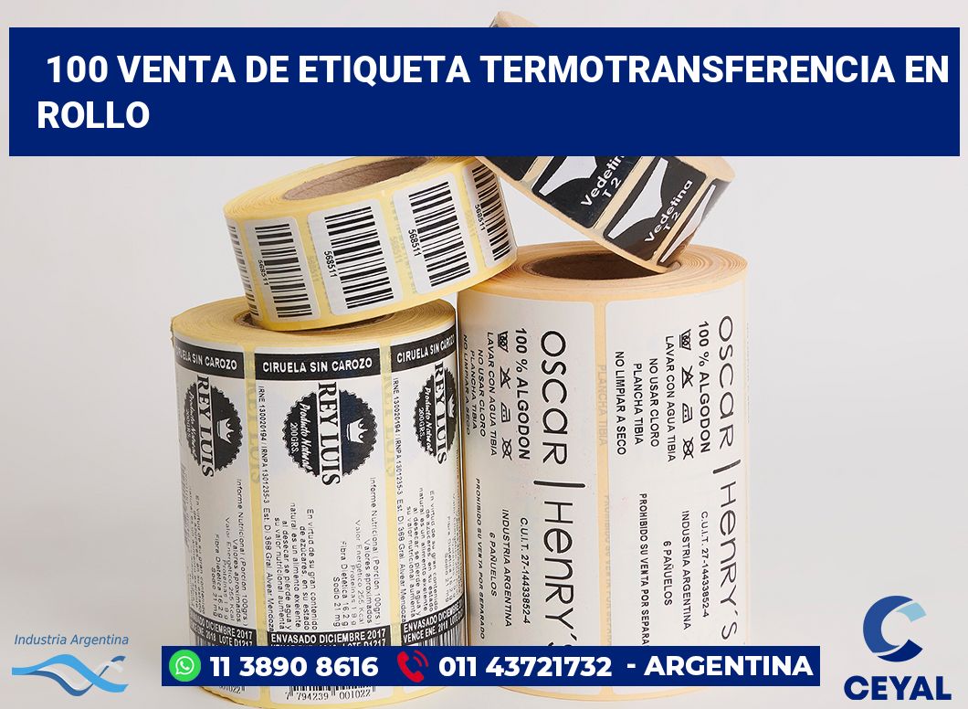 100 Venta de etiqueta termotransferencia en rollo