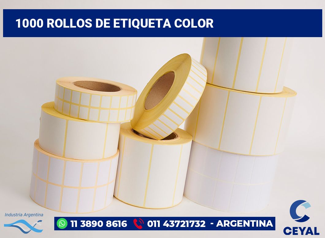 1000 Rollos de etiqueta color