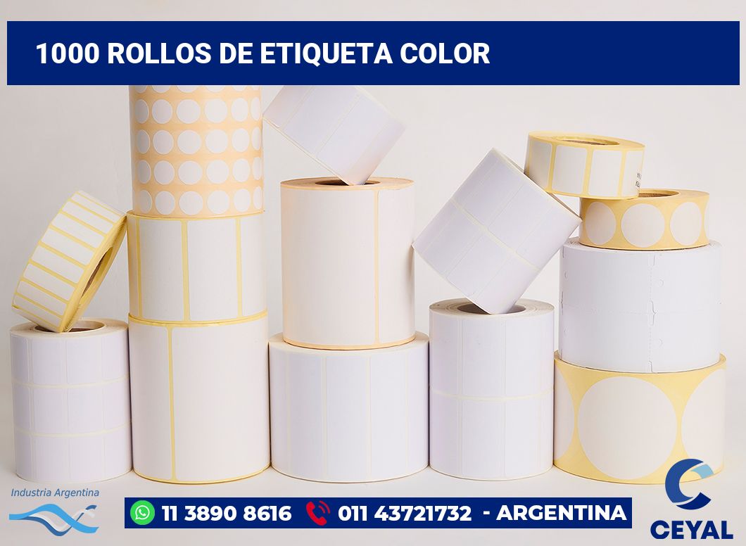 1000 Rollos de etiqueta color