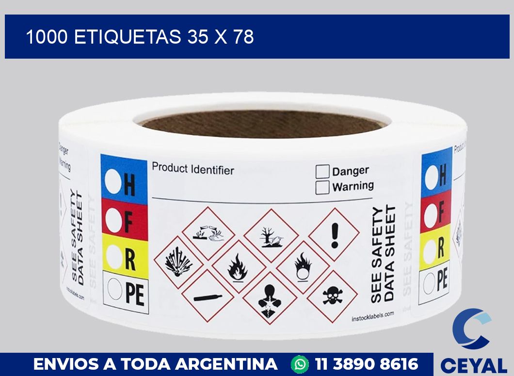 1000 etiquetas 35 x 78