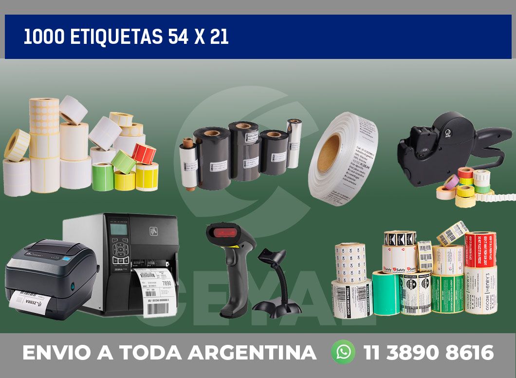 1000 etiquetas 54 x 21