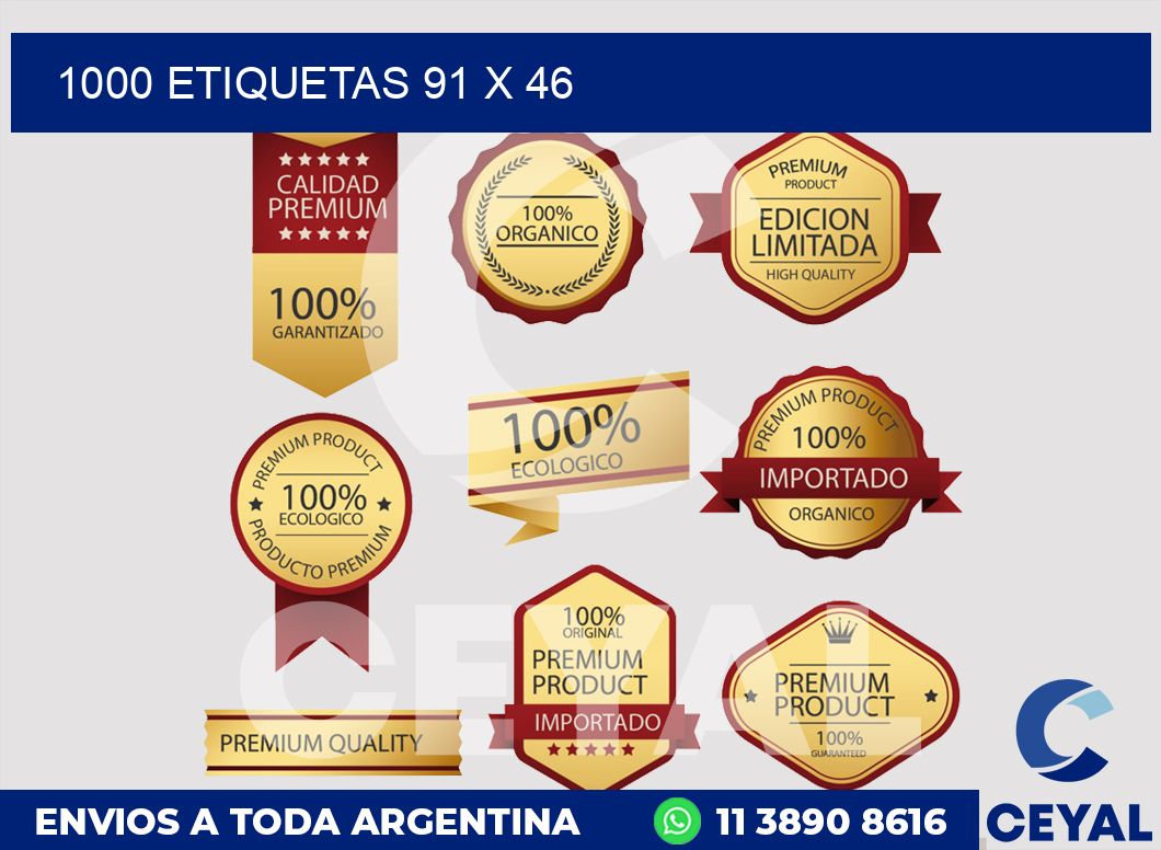 1000 etiquetas 91 x 46