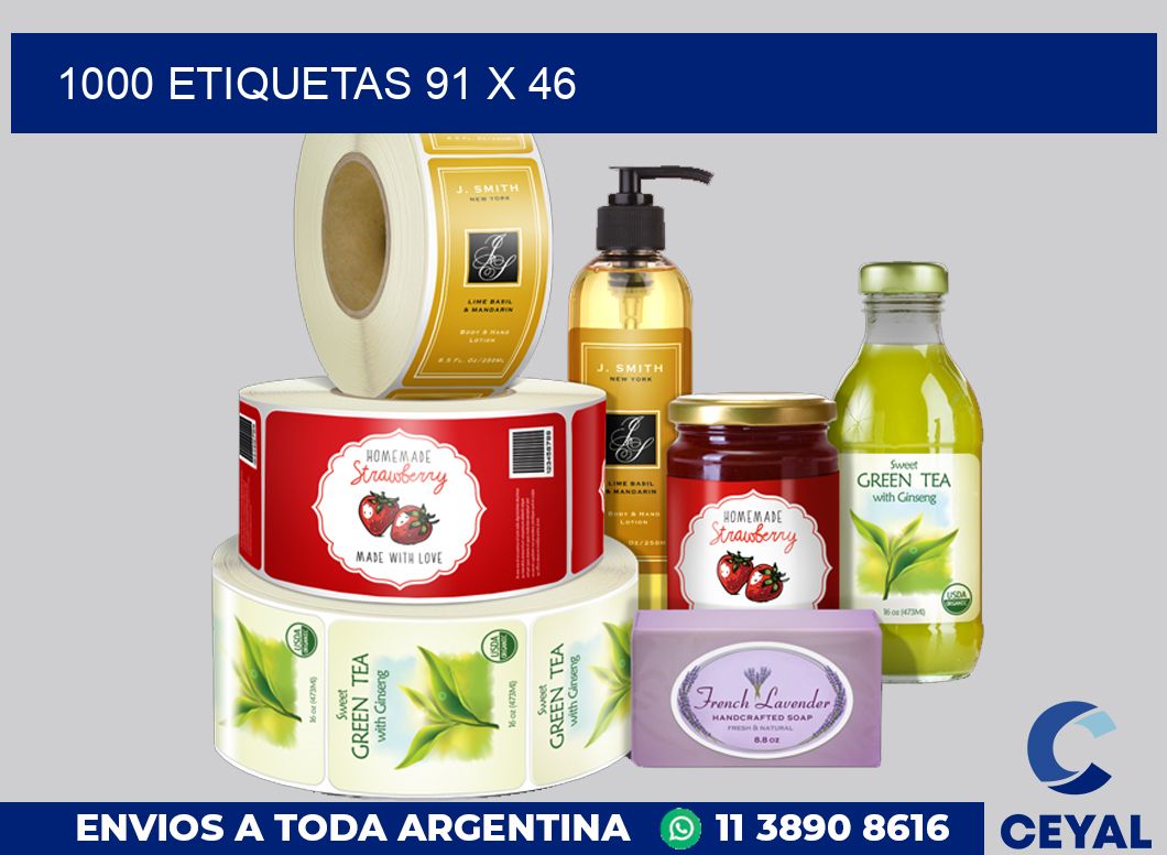 1000 etiquetas 91 x 46